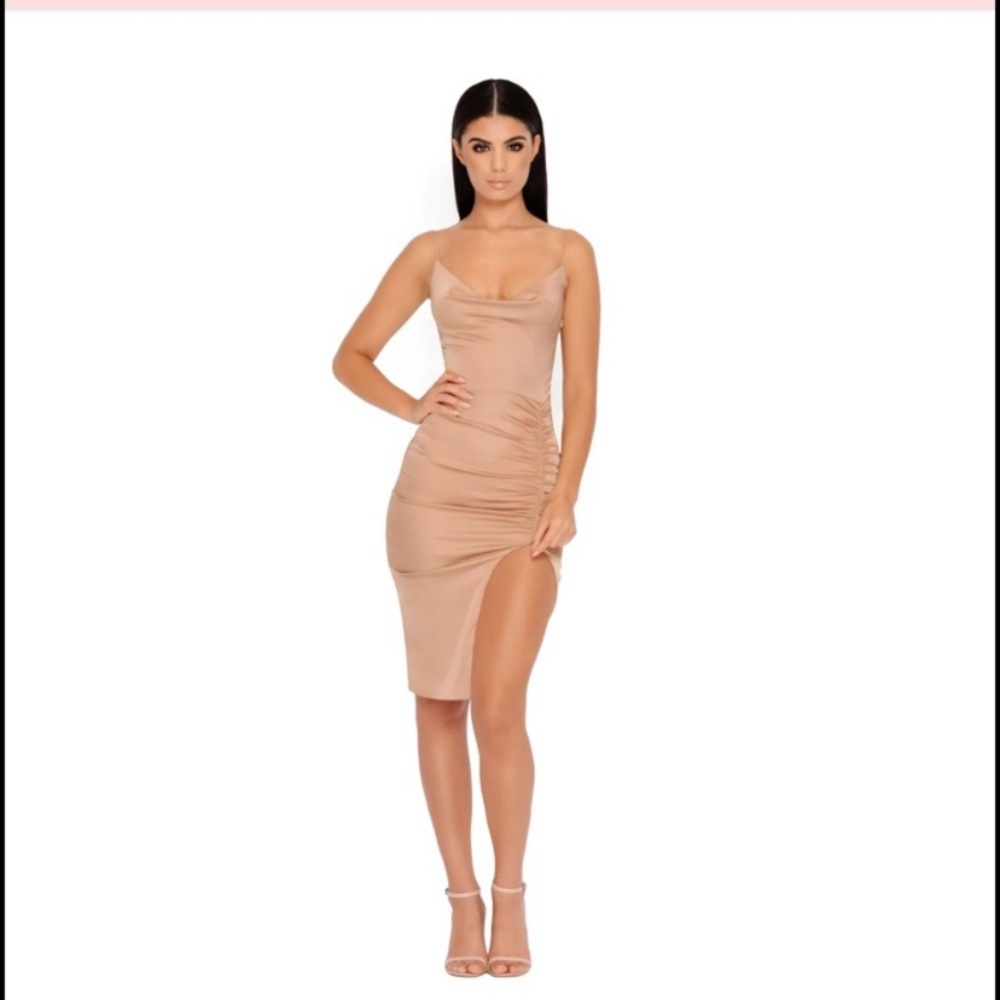 BOGO Oh Polly Taupe Pink- Purple Dip It Low dress NWT